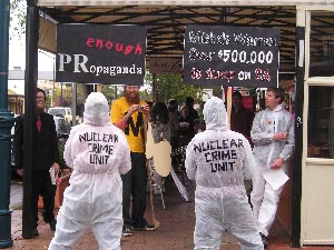 June 2004 anti-nuclear protest outside Michels Warren's Adelaide office